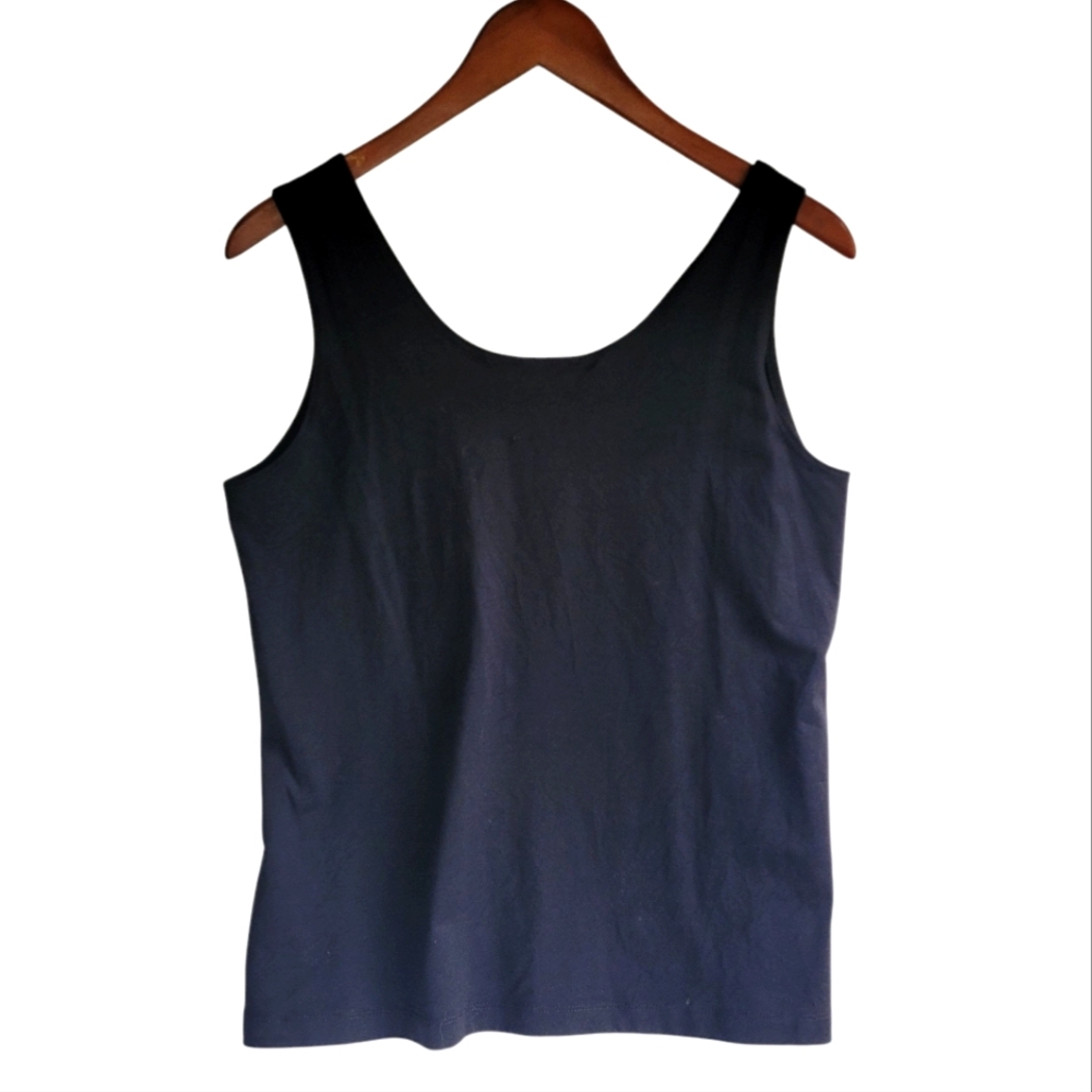 Chicos Nylon Spandex Stretchy Tank Top Black Womens 2 Large - Picture 2 of 4